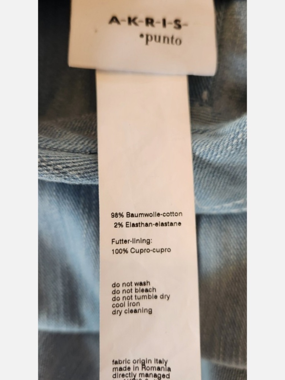 Akris Punto Women's Soft Light Blue Denim Jeans- NEW - Picture 5 of 9